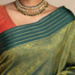 Maangai-Bottle Green Kanchipuram Silk Saree