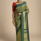 Maangai-Bottle Green Kanchipuram Silk Saree