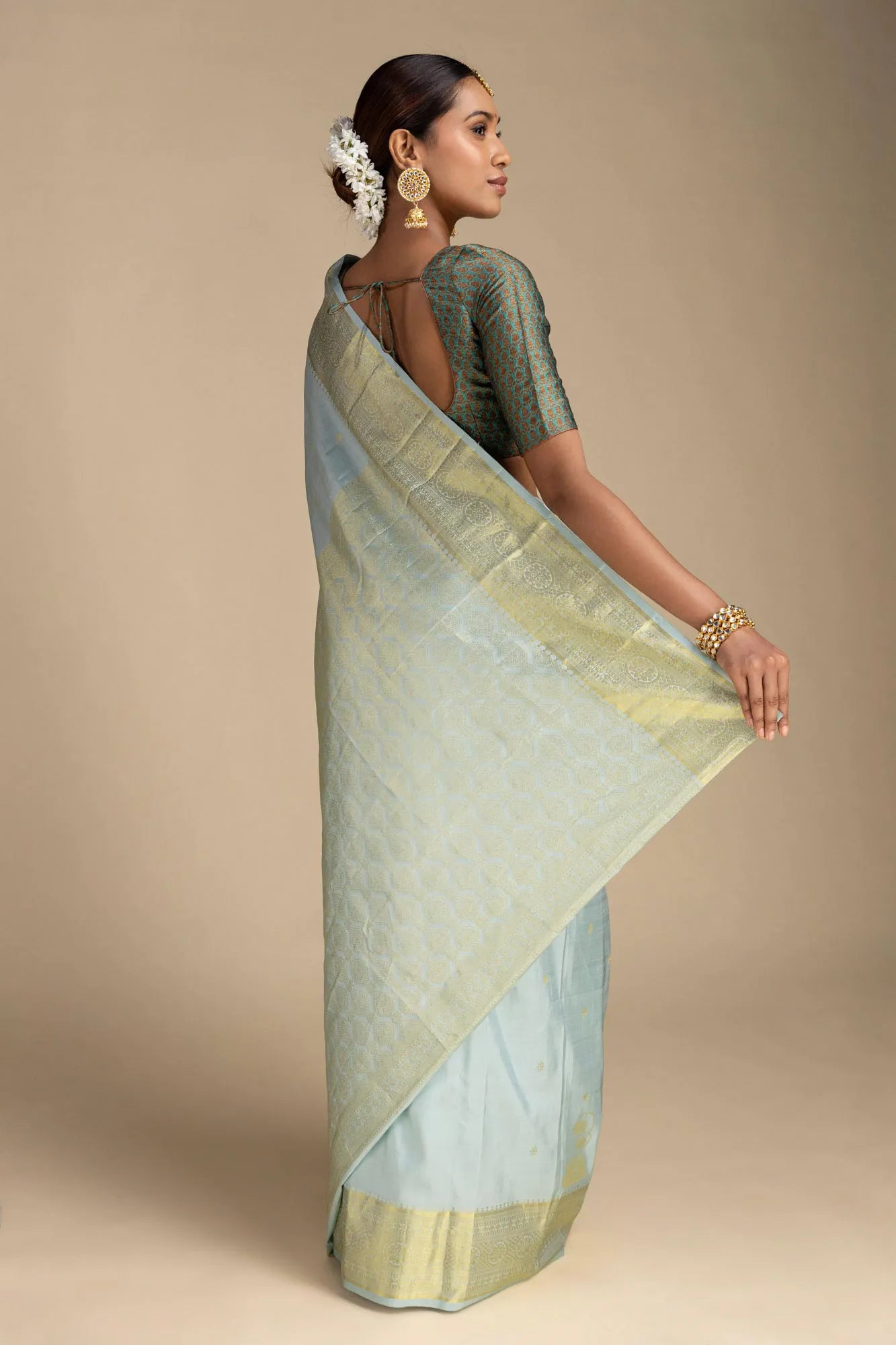 Tarangini-Pastel Blue Kanchipuram Silk Saree