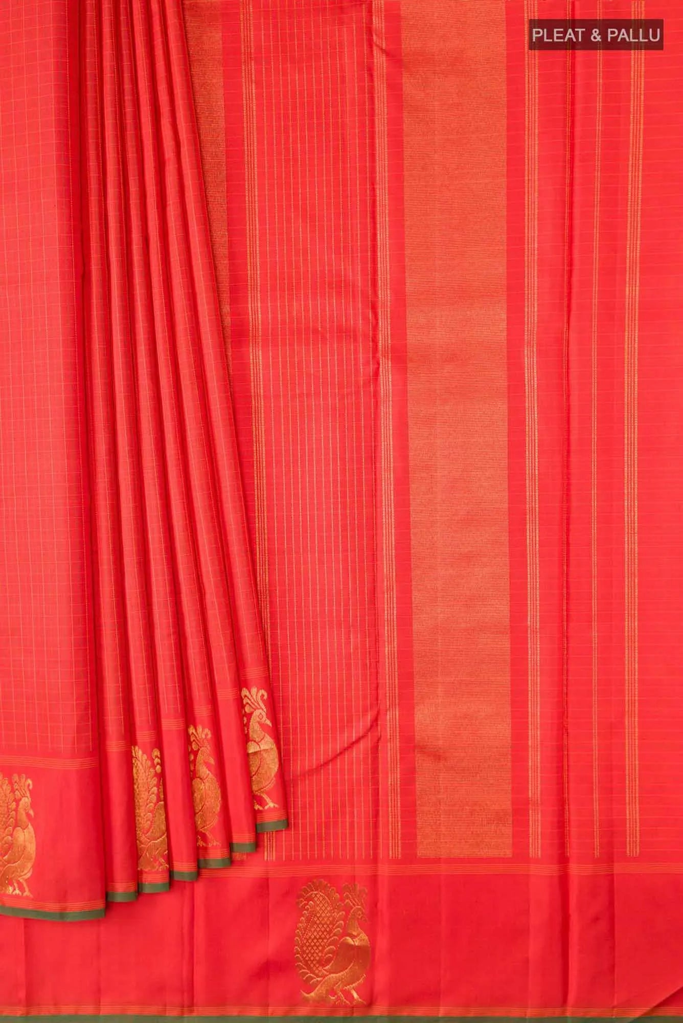 Orange Kanchipuram Silk Saree