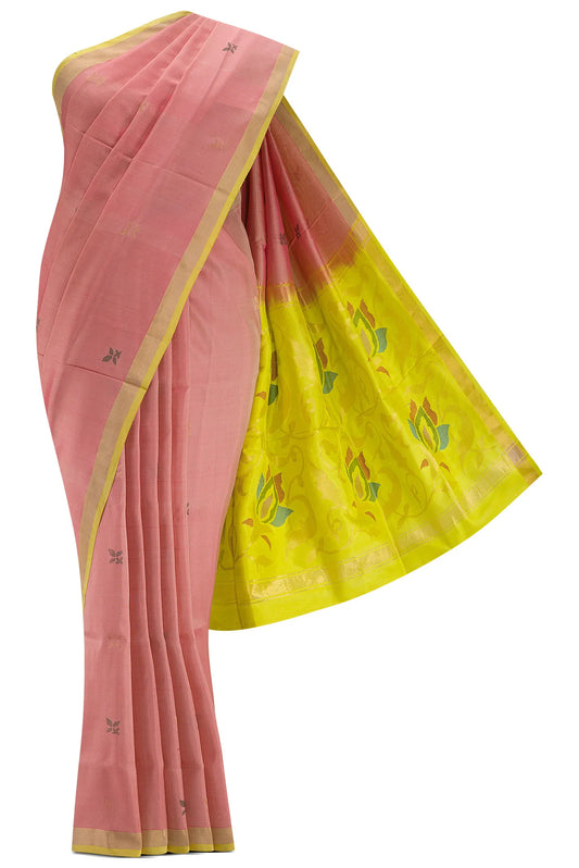 Pink Dual Tone Uppada Silk Saree