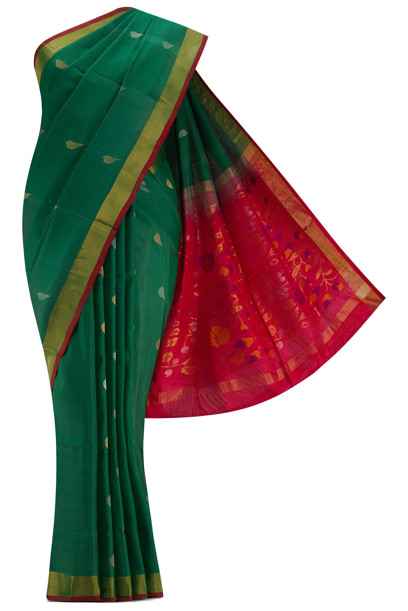 Green Dual Tone Uppada Silk Saree