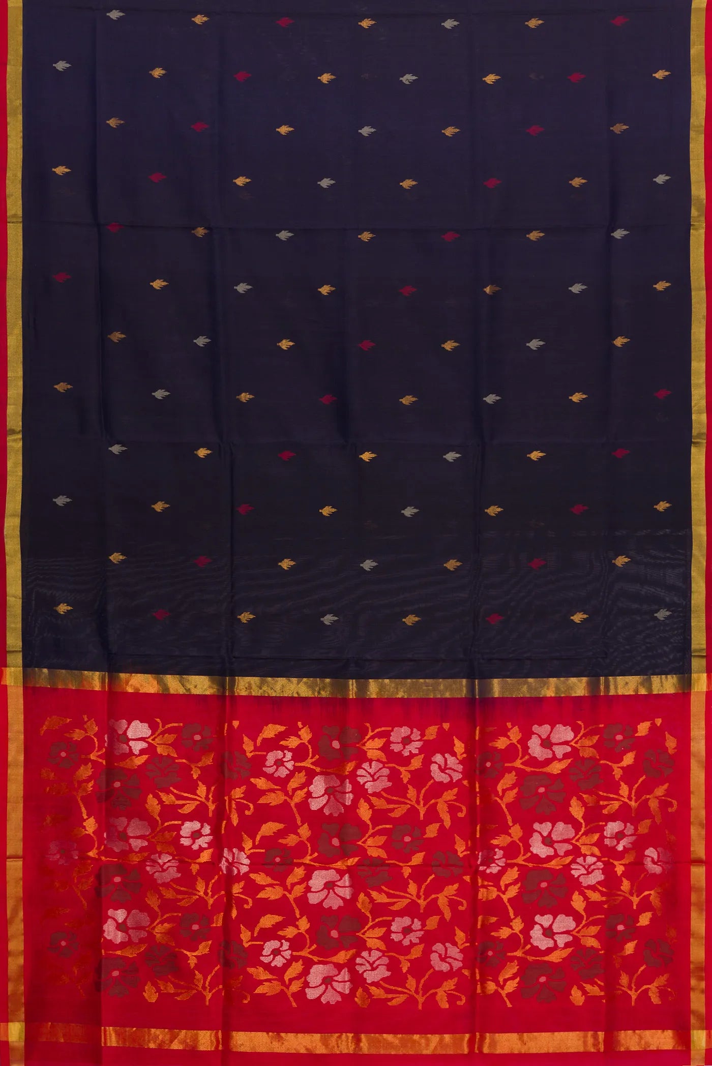 Navy Blue Dual Tone Uppada Silk Saree