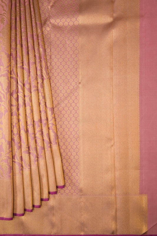 Pure Silk Pure Zari Pink Dual Tone Kanchipuram Saree