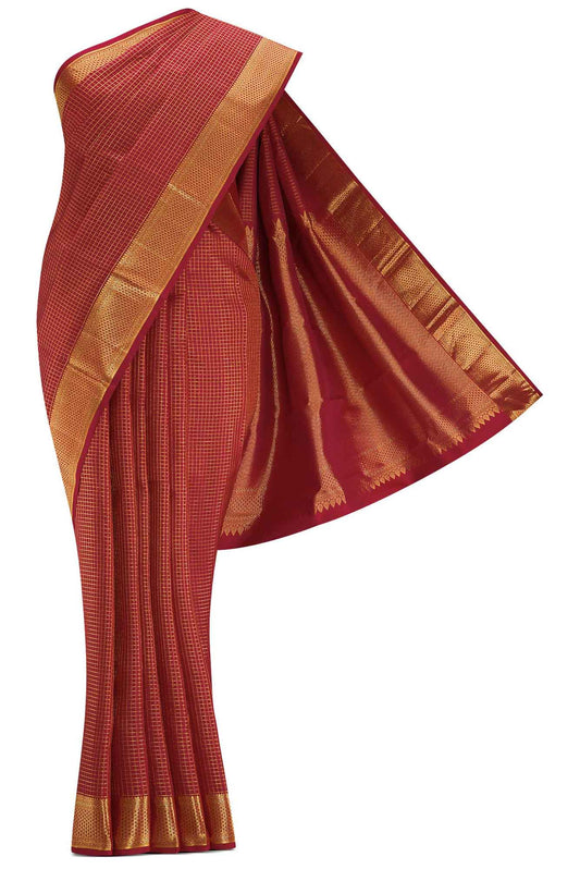 Maroon Dual Tone Kanchipuram Silk Saree