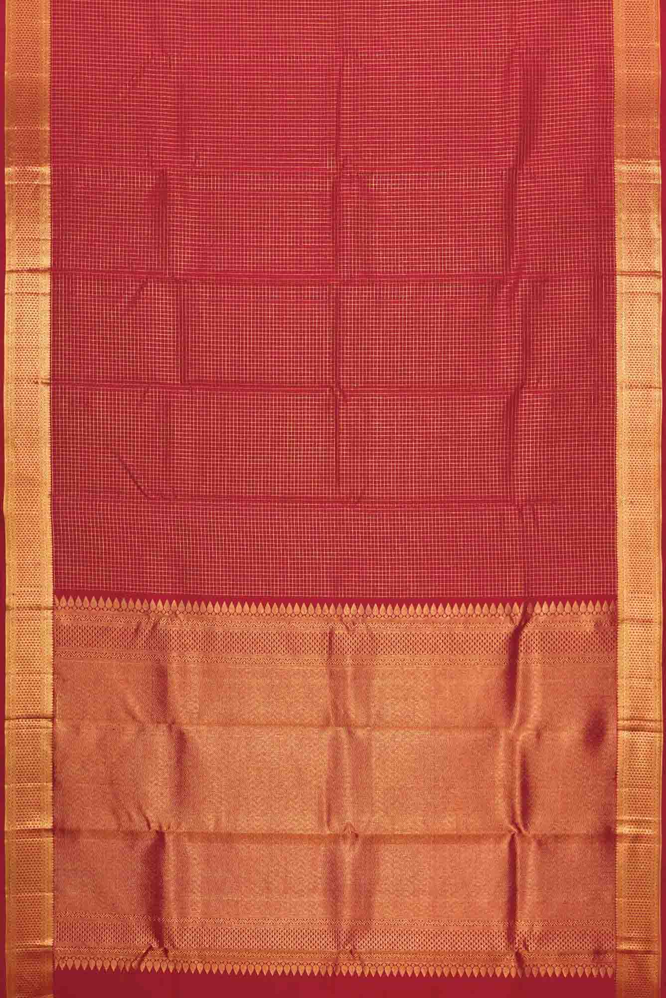 Maroon Dual Tone Kanchipuram Silk Saree