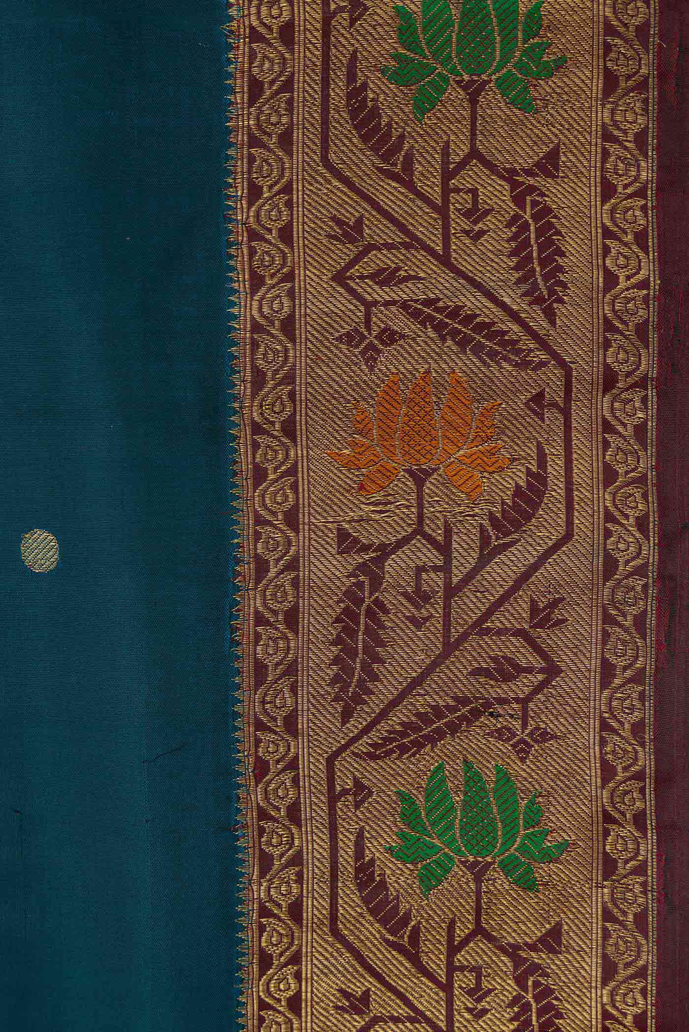 Peacock Blue Dual Tone Kanchipuram Silk Saree