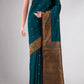 Peacock Blue Dual Tone Kanchipuram Silk Saree