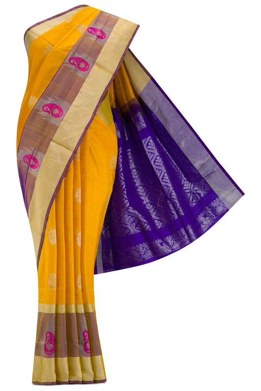 Mustard Dual Tone Uppada Silk Saree