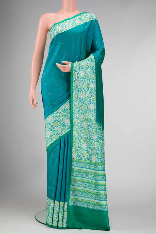 Peacock Blue Dual Tone Kanchipuram Silk Saree