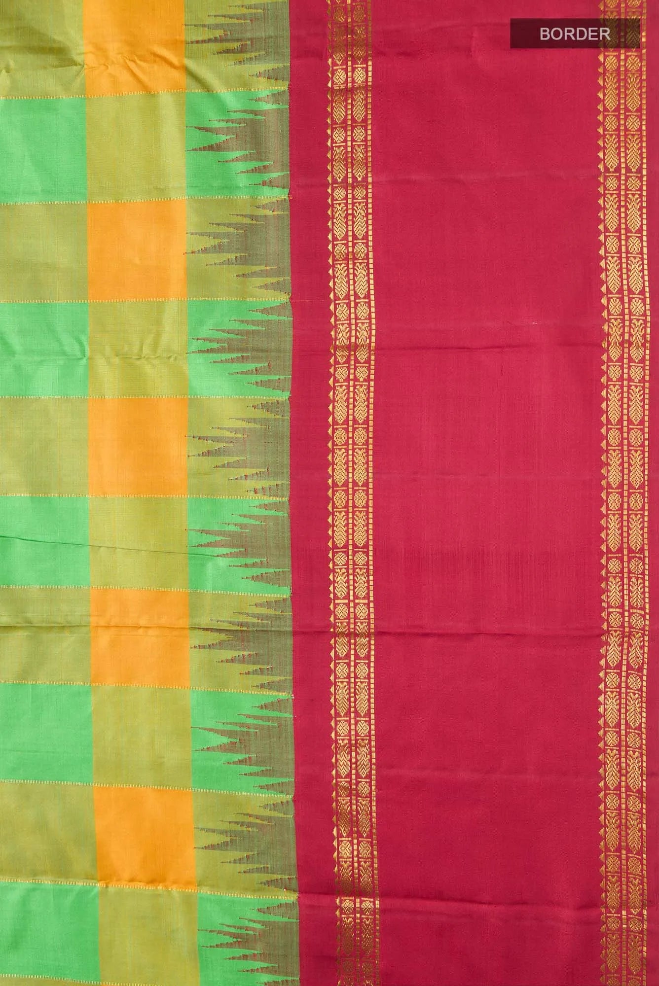 Pure Silk Pure Zari Multi Kanchipuram Saree