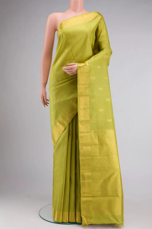 Pure Silk Pure Zari Green Kanchipuram Saree