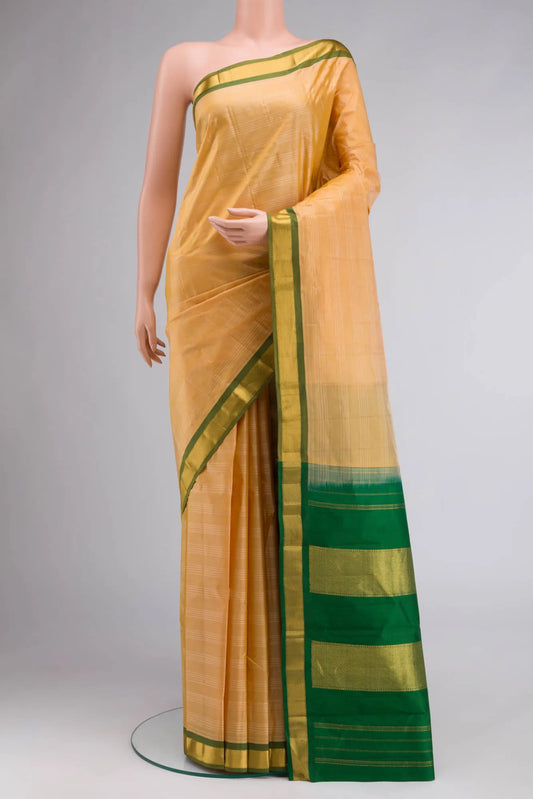 Beige Kanchipuram Silk Saree