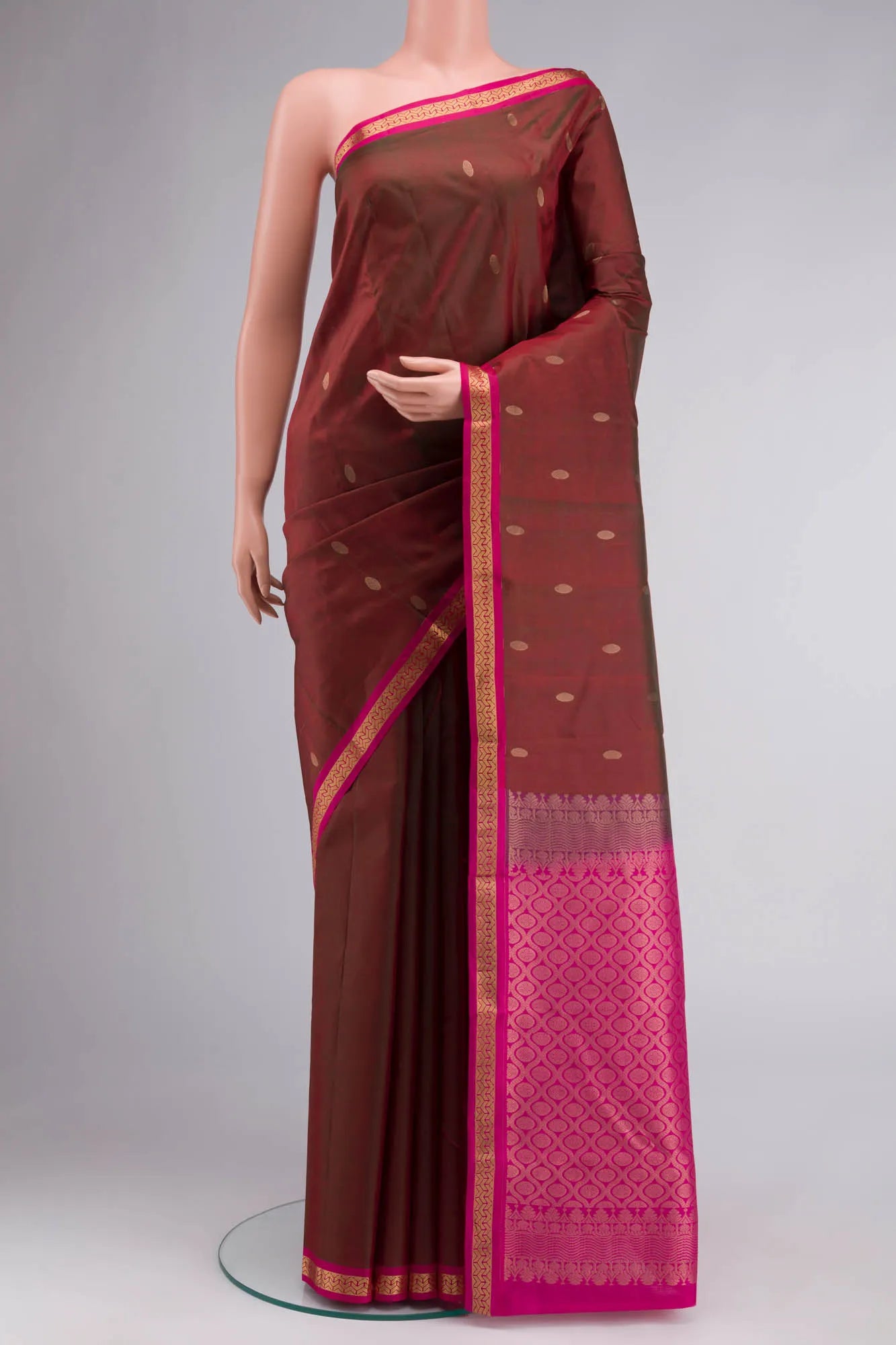 Maroon Kanchipuram Silk Saree