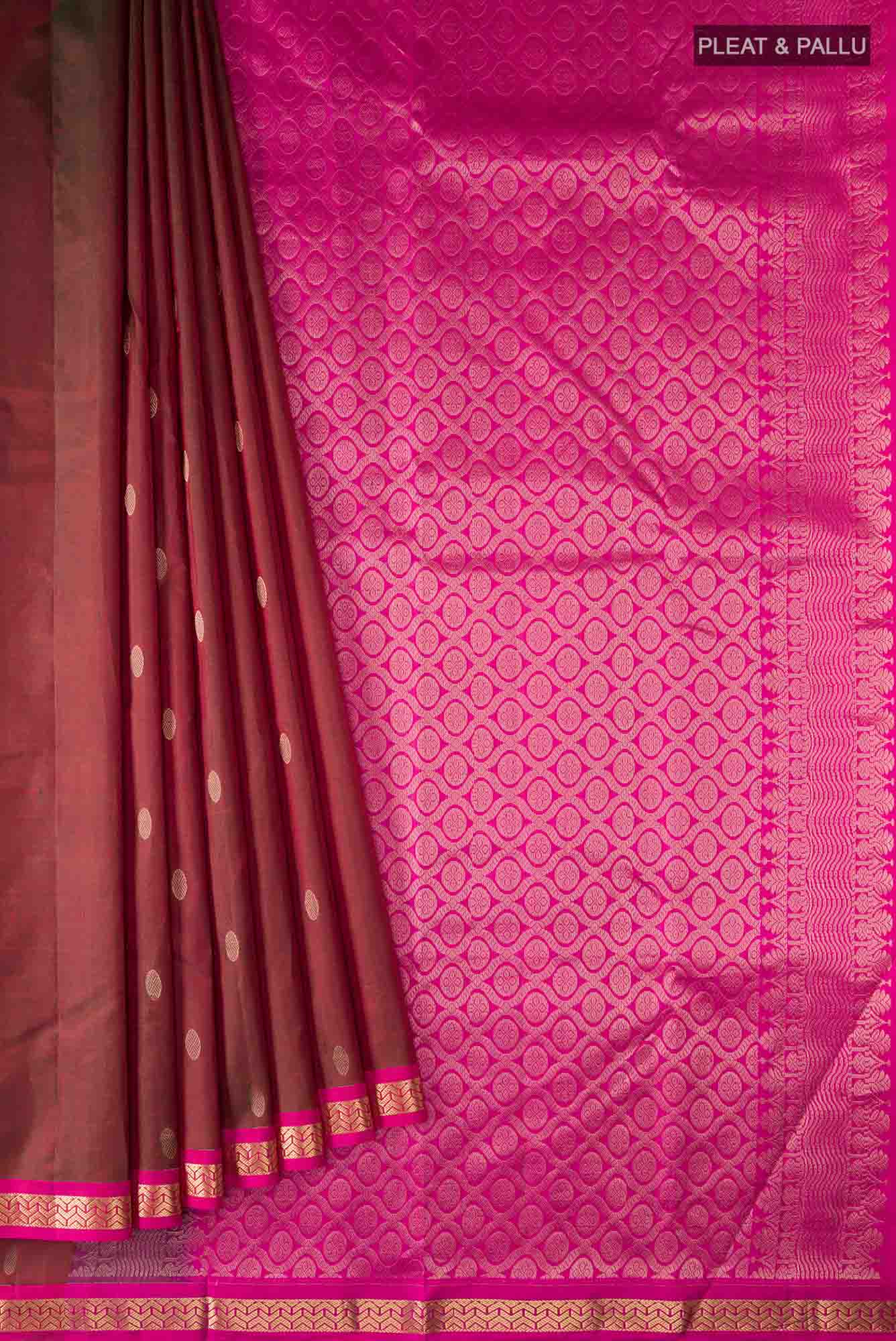 Maroon Kanchipuram Silk Saree