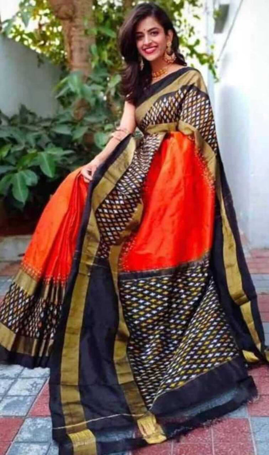 Pochampally ikkat silk saree /Sarees/ Ikkat sarees/ Ikat sarees/ silk sarees/Handwoven saree