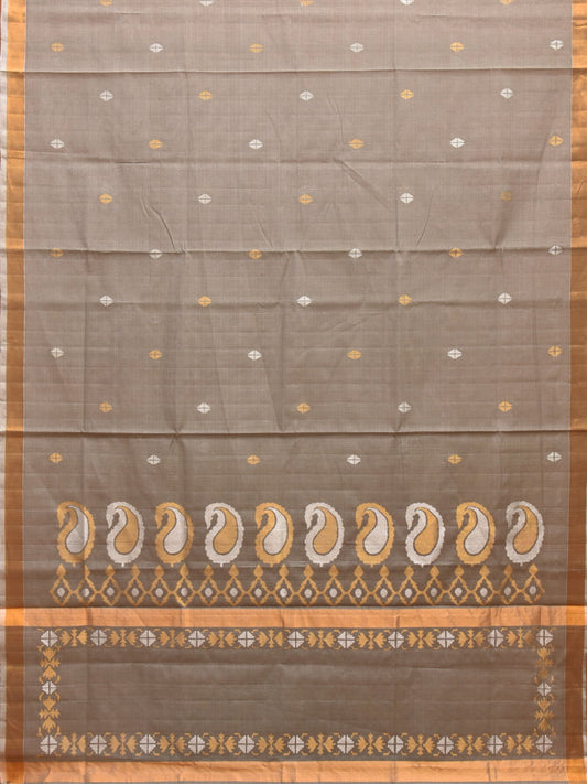 Grey Uppada Cotton Silk Handloom Saree