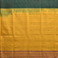 Dark Green and Yellow Uppada Plain Silk Handloom Saree