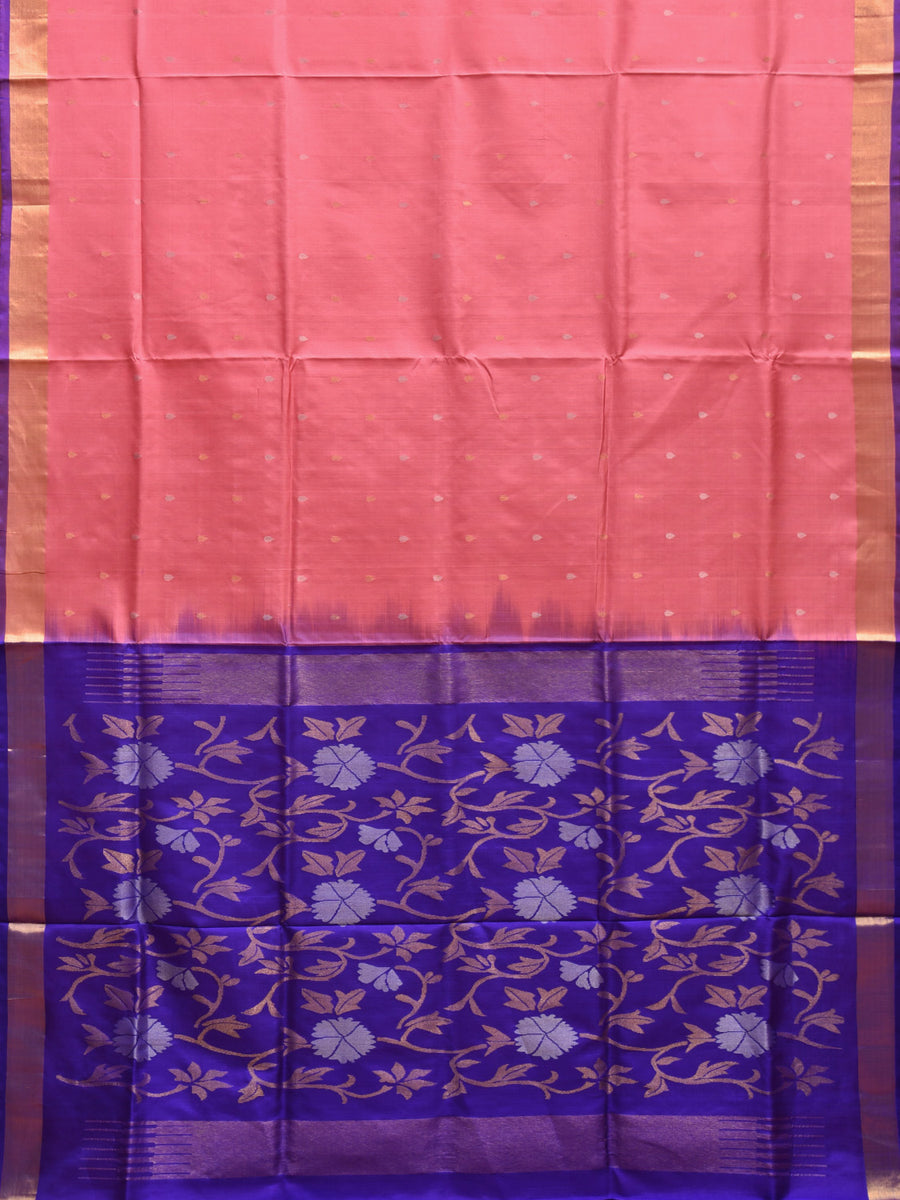 Baby Pink and Blue Uppada Silk Handloom Saree