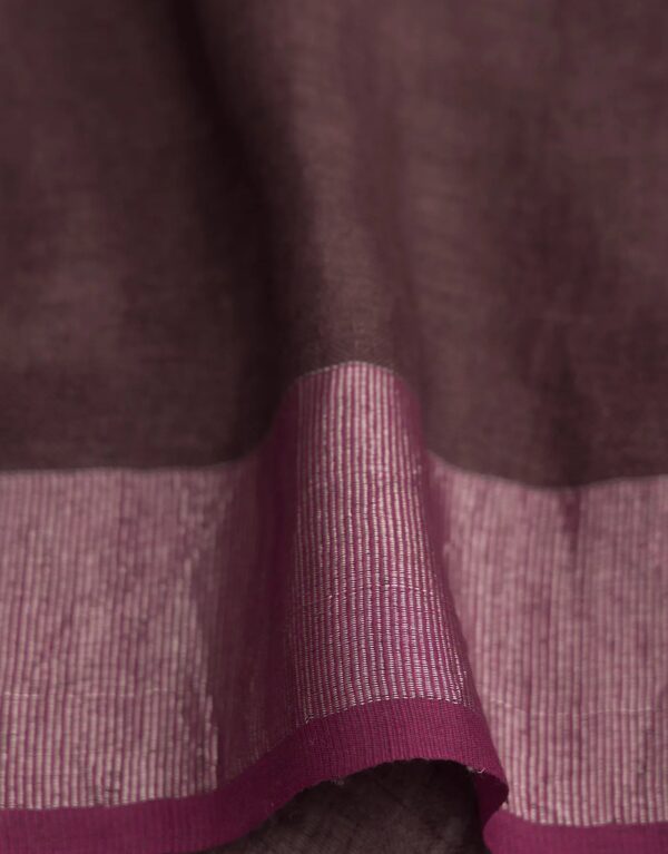 Brown Linen Saree