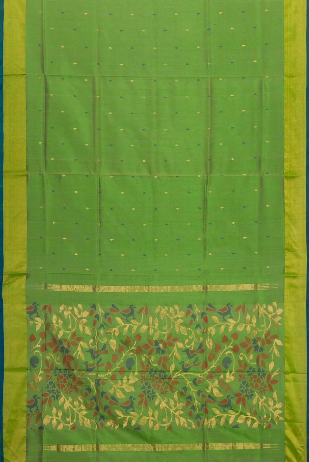 Mint Green Dual Tone Uppada Silk Saree - Image 5