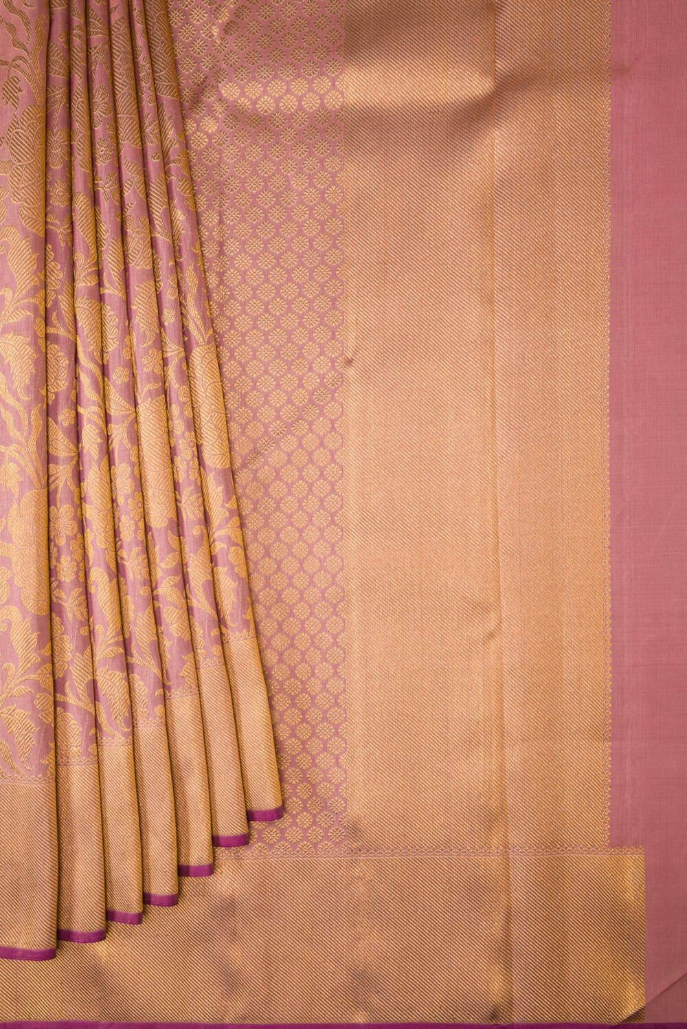 Pure Silk Pure Zari Pink Dual Tone Kanchipuram Saree