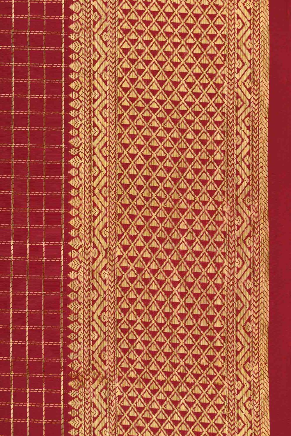 Maroon Dual Tone Kanchipuram Silk Saree - Image 5
