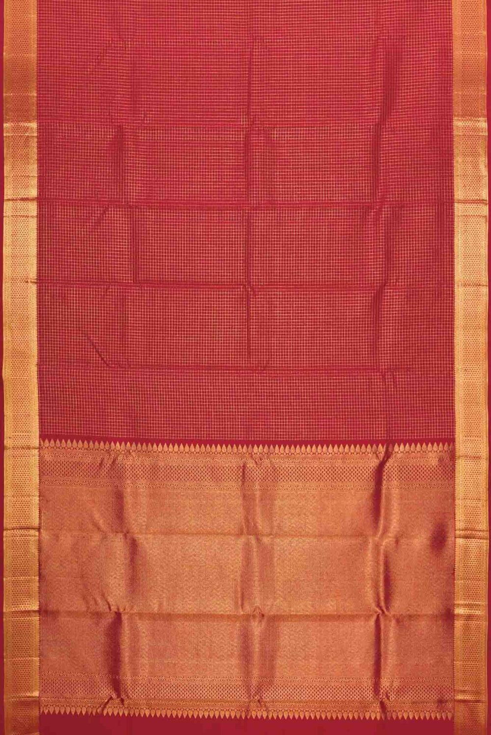 Maroon Dual Tone Kanchipuram Silk Saree - Image 2