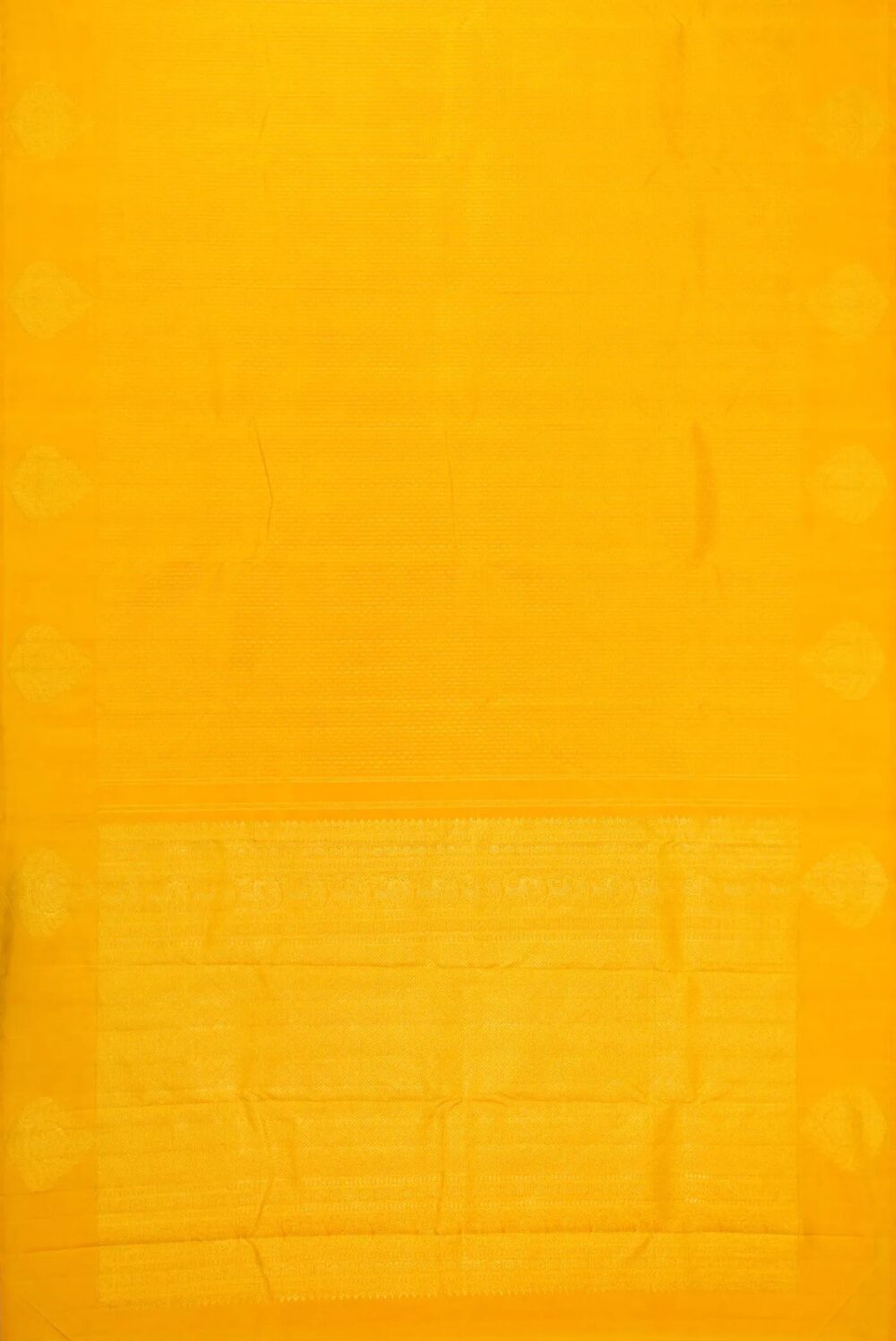 Pure Silk Pure Zari Yellow Dual Tone Kanchipuram Saree - Image 2