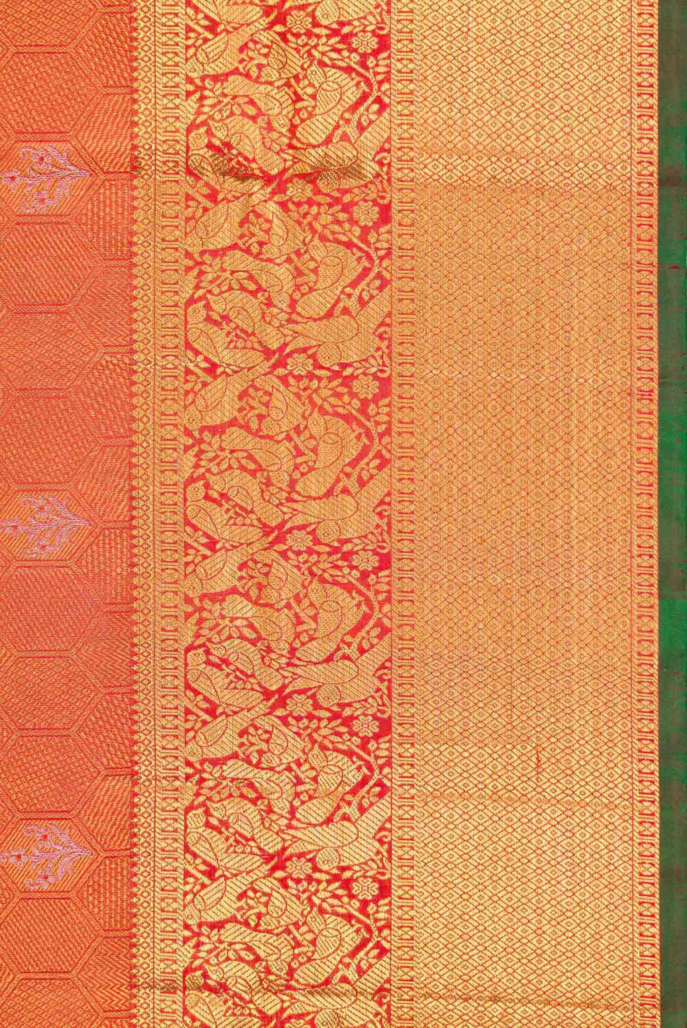 Brick Orange Dual Tone Kanchipuram Silk Saree - Image 2