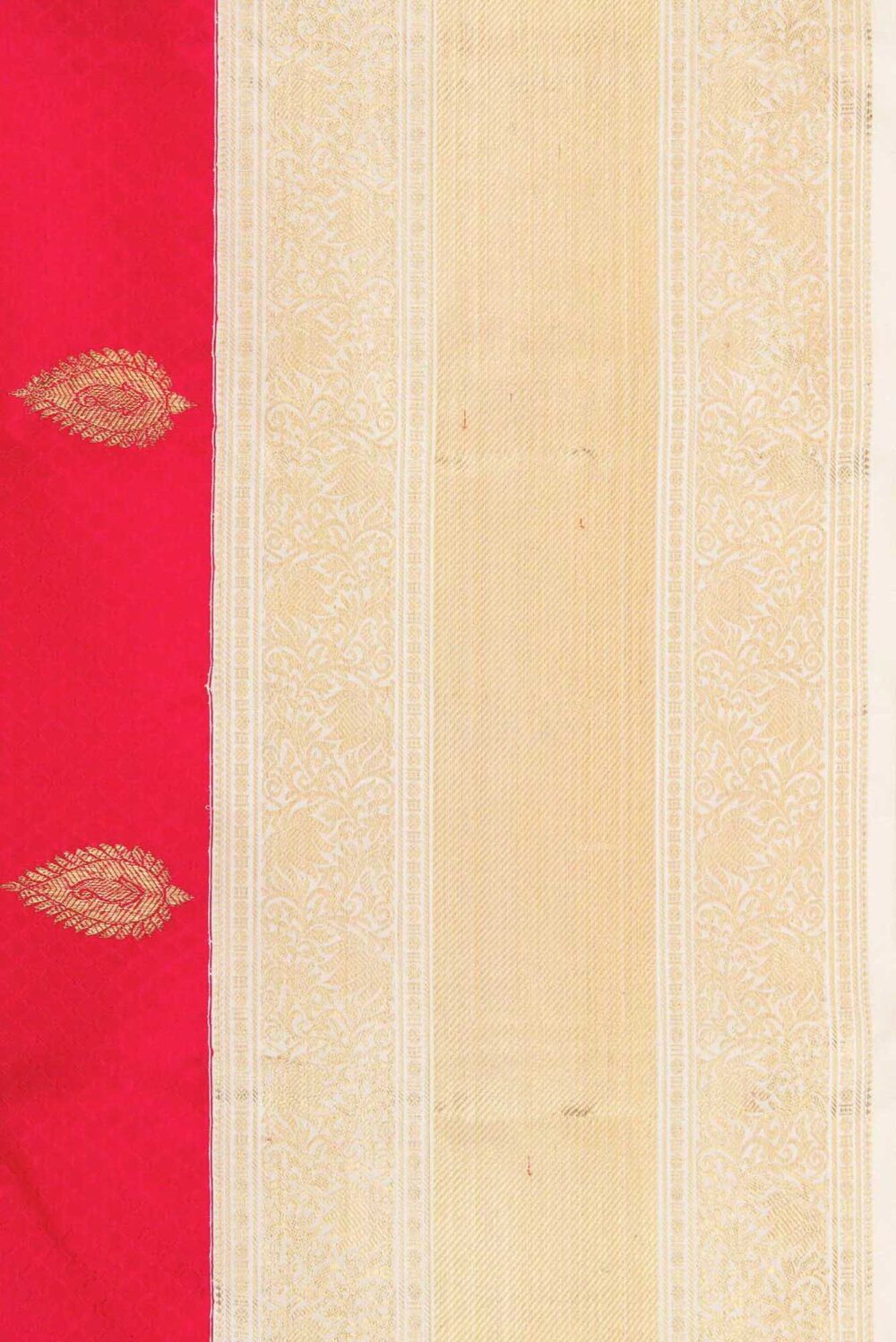 Pure Silk Pure Zari Imperial Red Dual Tone Kanchipuram Saree - Image 4