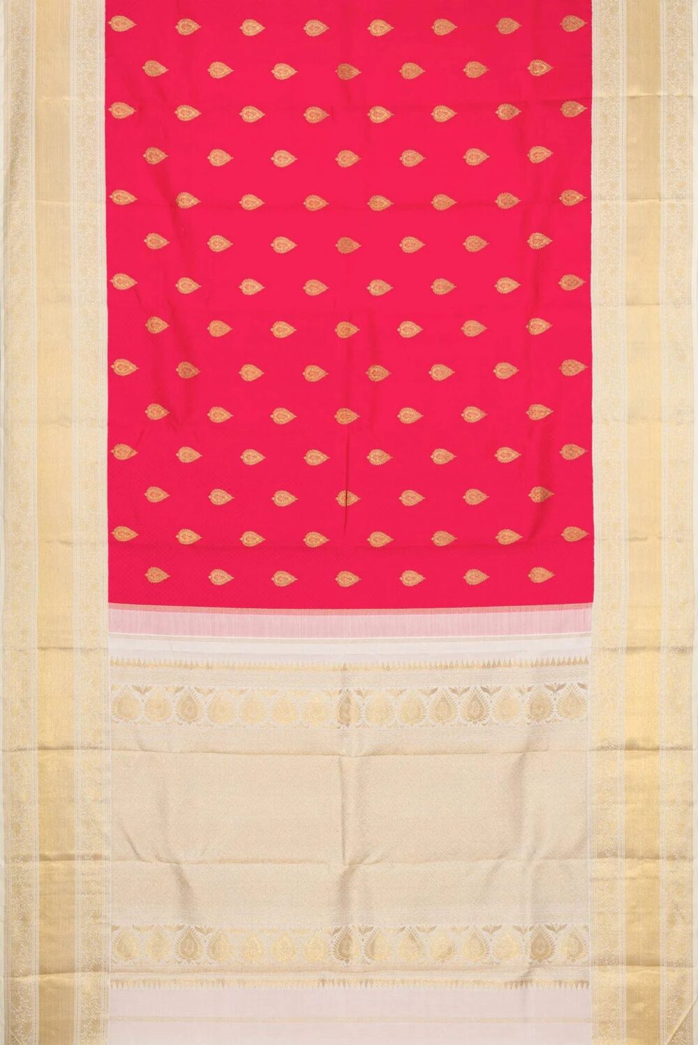 Pure Silk Pure Zari Imperial Red Dual Tone Kanchipuram Saree - Image 2