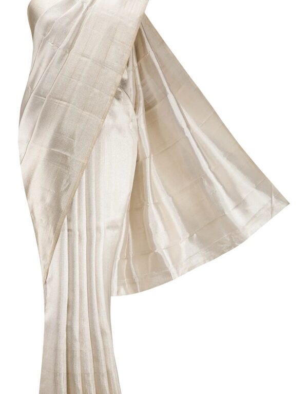 White Dual Tone Kanchipuram Tissue Silk Saree