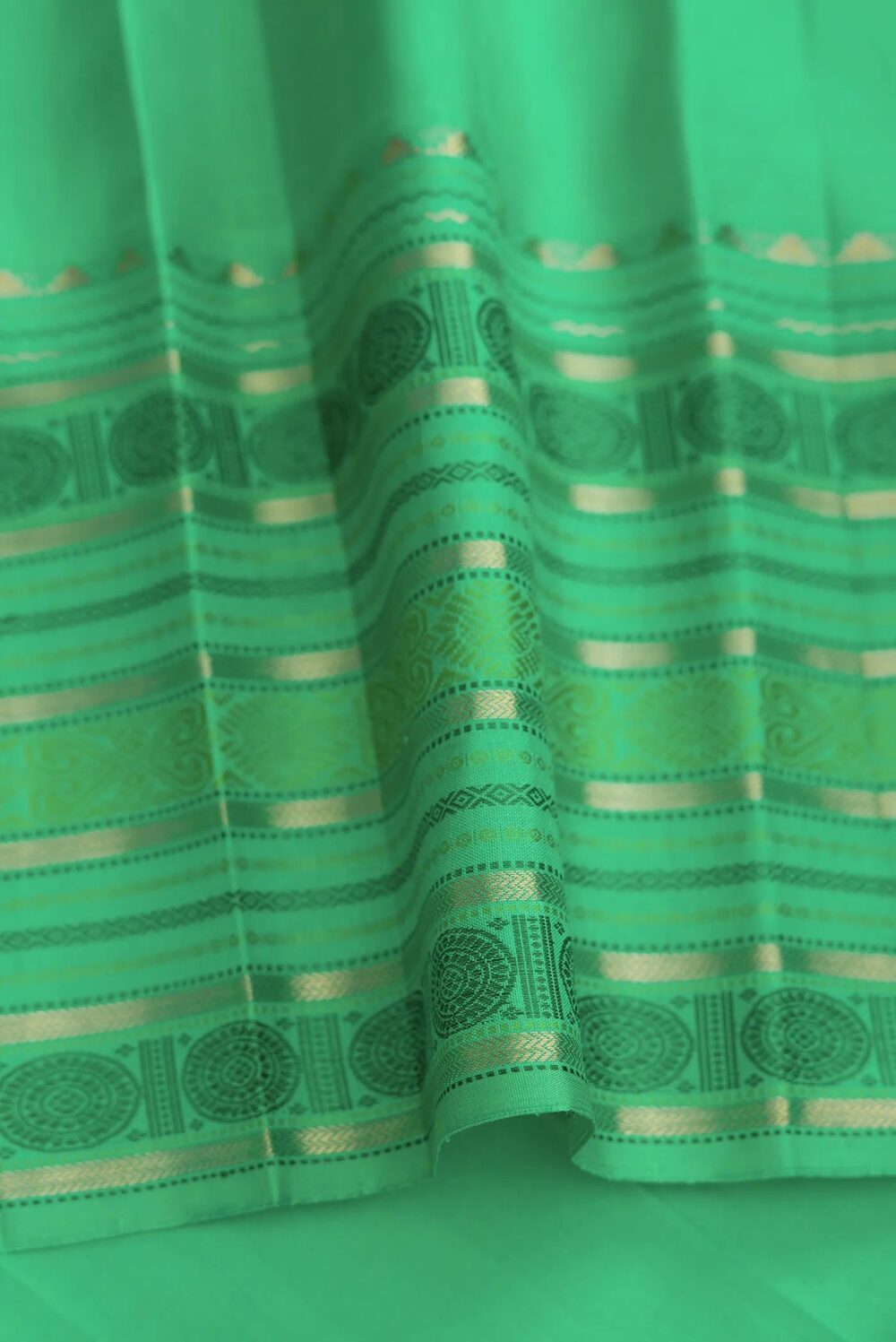 Pure Silk Pure Zari Royal Blue Dual Tone Kanchipuram Saree - Image 5