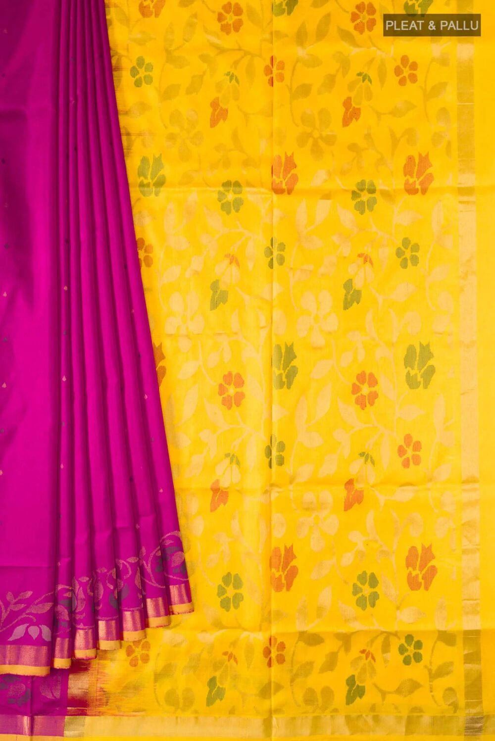 Pink Uppada Silk Saree - Image 3