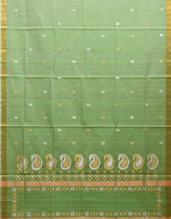 Light Green Uppada Cotton Silk Handloom Saree