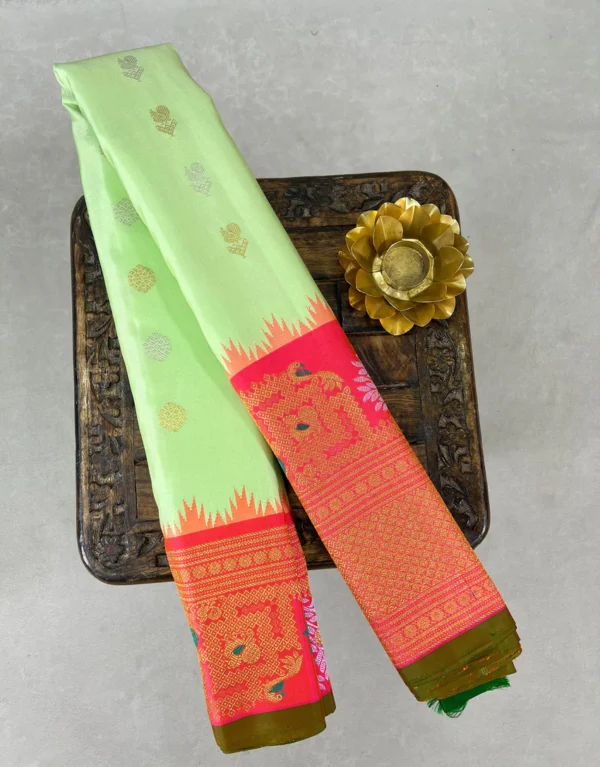 GADWAL PURE SILK MEENAKARI TURNING BORDER SAREE